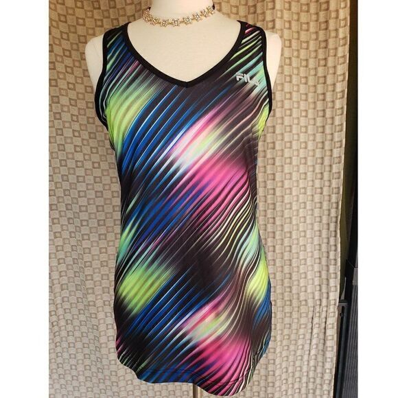 Fila Women's Tank Top Large Racerback V-Neck Activewear Multi-Color NWOT - Picture 2 of 6